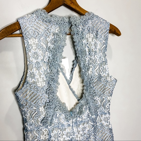 🦋🌙 NWT FOXIEDOX x ANTHROPOLOGIE | Light Blue Lace Jumpsuit - Picture 10 of 13